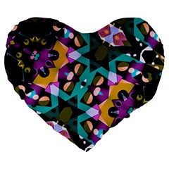 Digital Futuristic Geometric Pattern 19  Premium Heart Shape Cushion by dflcprints