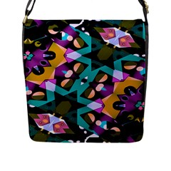 Digital Futuristic Geometric Pattern Flap Closure Messenger Bag (large) by dflcprints