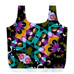 Digital Futuristic Geometric Pattern Reusable Bag (xl) by dflcprints