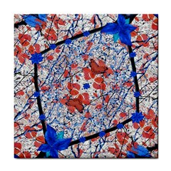 Floral Pattern Digital Collage Ceramic Tile by dflcprints