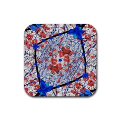 Floral Pattern Digital Collage Drink Coaster (square) by dflcprints