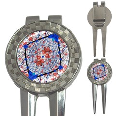 Floral Pattern Digital Collage Golf Pitchfork & Ball Marker by dflcprints