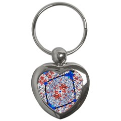 Floral Pattern Digital Collage Key Chain (heart) by dflcprints