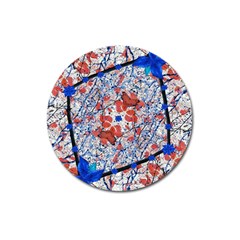 Floral Pattern Digital Collage Magnet 3  (round) by dflcprints