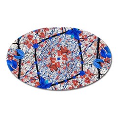 Floral Pattern Digital Collage Magnet (oval) by dflcprints