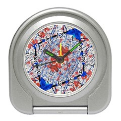 Floral Pattern Digital Collage Desk Alarm Clock