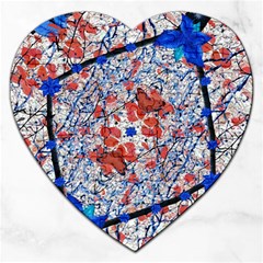 Floral Pattern Digital Collage Jigsaw Puzzle (heart) by dflcprints