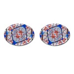 Floral Pattern Digital Collage Cufflinks (Oval) Front(Pair)