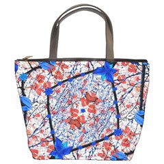 Floral Pattern Digital Collage Bucket Handbag by dflcprints