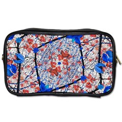 Floral Pattern Digital Collage Travel Toiletry Bag (two Sides)