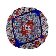 Floral Pattern Digital Collage 15  Premium Flano Round Cushion  by dflcprints