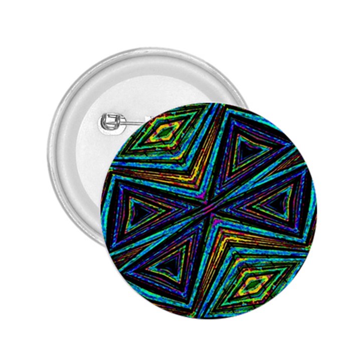 Tribal Style Colorful Geometric Pattern 2.25  Button