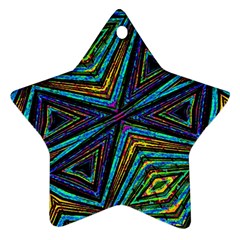 Tribal Style Colorful Geometric Pattern Star Ornament by dflcprints