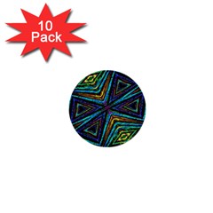 Tribal Style Colorful Geometric Pattern 1  Mini Button (10 Pack) by dflcprints