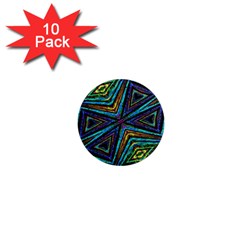 Tribal Style Colorful Geometric Pattern 1  Mini Button Magnet (10 Pack) by dflcprints