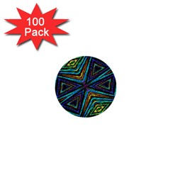 Tribal Style Colorful Geometric Pattern 1  Mini Button (100 Pack)