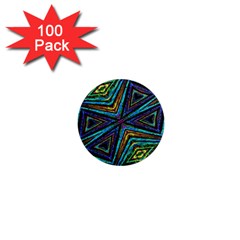 Tribal Style Colorful Geometric Pattern 1  Mini Button Magnet (100 Pack) by dflcprints