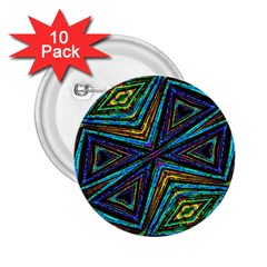 Tribal Style Colorful Geometric Pattern 2 25  Button (10 Pack) by dflcprints