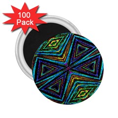 Tribal Style Colorful Geometric Pattern 2 25  Button Magnet (100 Pack)