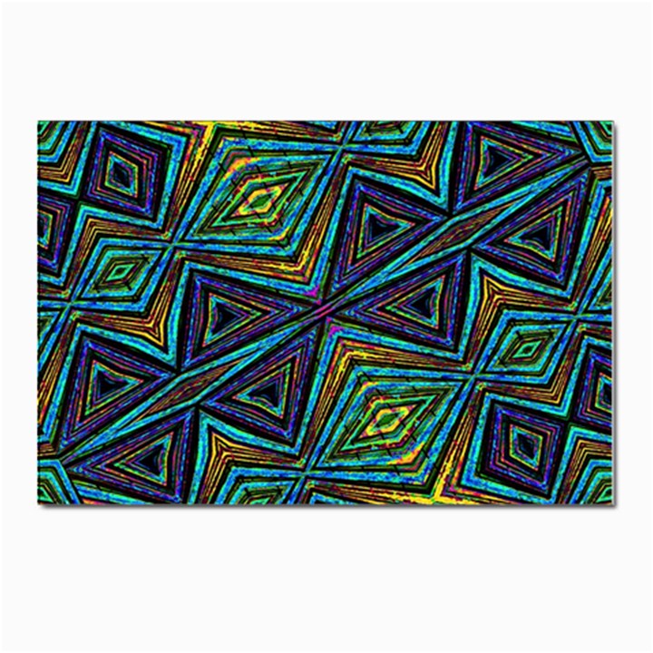 Tribal Style Colorful Geometric Pattern Postcard 4 x 6  (10 Pack)