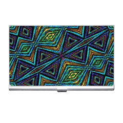 Tribal Style Colorful Geometric Pattern Business Card Holder by dflcprints