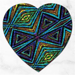 Tribal Style Colorful Geometric Pattern Jigsaw Puzzle (heart) by dflcprints