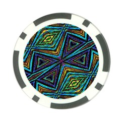 Tribal Style Colorful Geometric Pattern Poker Chip