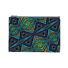 Tribal Style Colorful Geometric Pattern Cosmetic Bag (large)