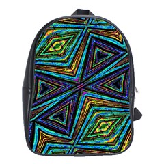 Tribal Style Colorful Geometric Pattern School Bag (large)