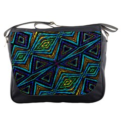 Tribal Style Colorful Geometric Pattern Messenger Bag by dflcprints