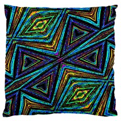 Tribal Style Colorful Geometric Pattern Large Cushion Case (single Sided)  by dflcprints