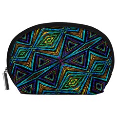 Tribal Style Colorful Geometric Pattern Accessory Pouch (large) by dflcprints