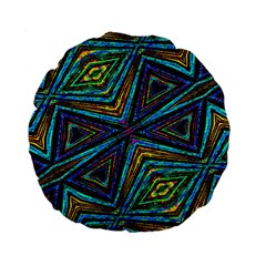 Tribal Style Colorful Geometric Pattern 15  Premium Flano Round Cushion  by dflcprints