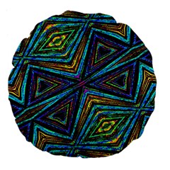 Tribal Style Colorful Geometric Pattern 18  Premium Flano Round Cushion  by dflcprints