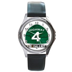 Hwy 4 Website Pic Cut 2 Page4 Round Leather Watch (silver Rim) by tammystotesandtreasures