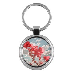 Flowers In The Sky Key Chain (round) by dflcprints