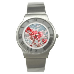 Flowers In The Sky Stainless Steel Watch (slim) by dflcprints