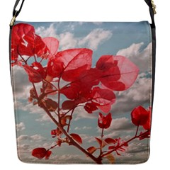 Flowers In The Sky Flap Closure Messenger Bag (small)