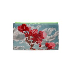 Flowers In The Sky Cosmetic Bag (xs) by dflcprints