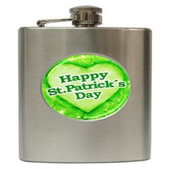 Unique Happy St  Patrick s Day Design Hip Flask by dflcprints