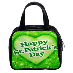 Unique Happy St  Patrick s Day Design Classic Handbag (two Sides) by dflcprints