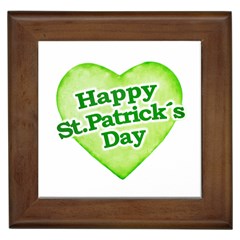 Happy St Patricks Day Design Framed Ceramic Tile