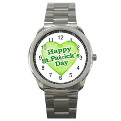 Happy St Patricks Day Design Sport Metal Watch by dflcprints