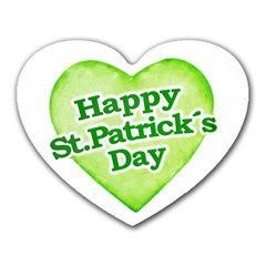 Happy St Patricks Day Design Mouse Pad (heart) by dflcprints