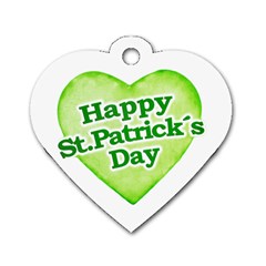 Happy St Patricks Day Design Dog Tag Heart (one Sided) 