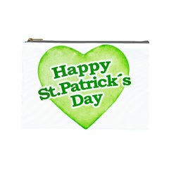 Happy St Patricks Day Design Cosmetic Bag (large) by dflcprints