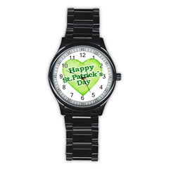 Happy St Patricks Day Design Sport Metal Watch (black)