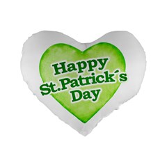 Happy St Patricks Day Design 16  Premium Flano Heart Shape Cushion 