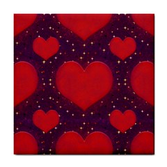 Galaxy Hearts Grunge Style Pattern Ceramic Tile by dflcprints