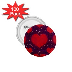 Galaxy Hearts Grunge Style Pattern 1 75  Button (100 Pack) by dflcprints